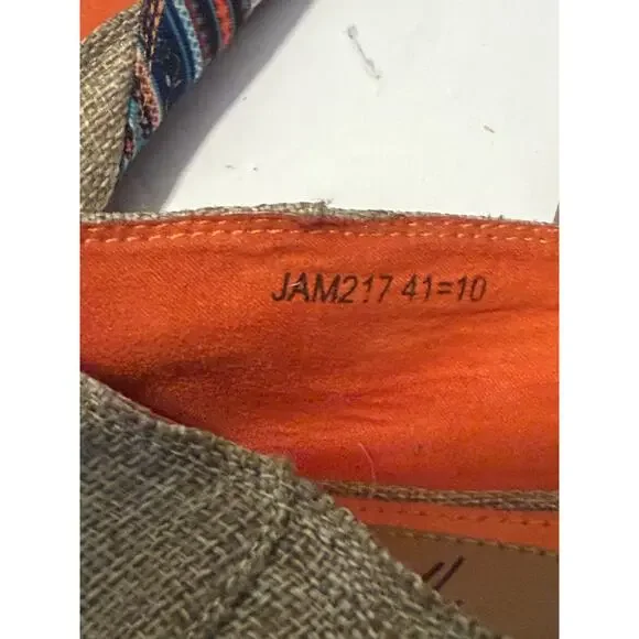 Randa Shoes Womens Size 10 Multicolor Aztec Canvas Flats Slip On Comfort Loafer - Picture 7 of 8